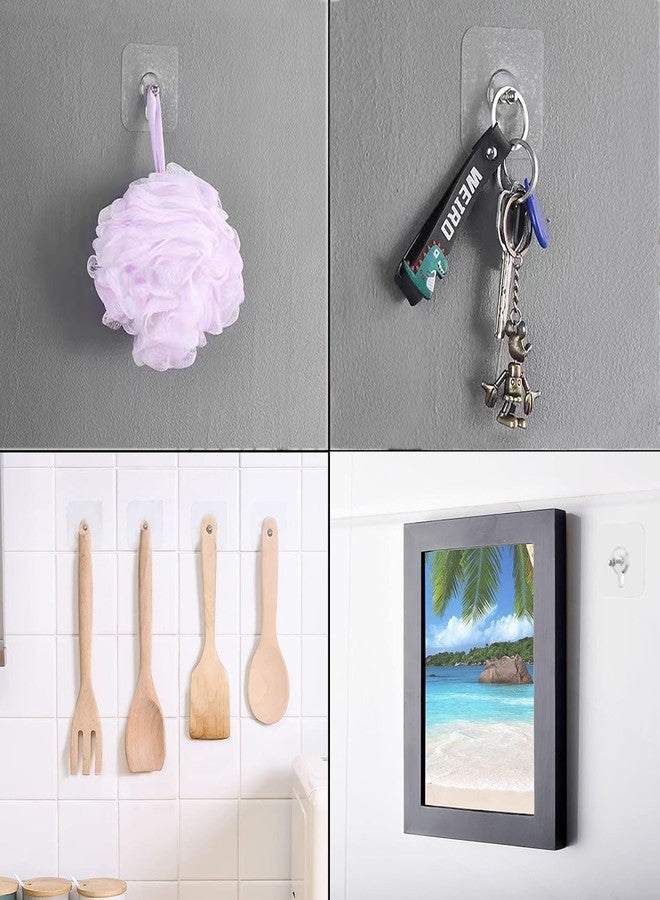 LOZOX Adhesive Hooks, Detachable Self Adhesive Wall Screw Hooks, Punch-Free Wall-Mounted Screw Hook,Seamless Transparent No Nails Drill Waterproof Hooks for Bathroom, Kitchen, Home(10) - Image 5